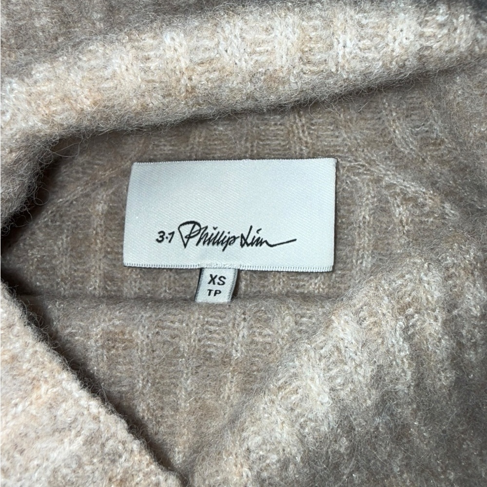 3.1 Phillip Lim Taupe Lace Detail Pullover Sweater Size XS - Picture 11 of 12
